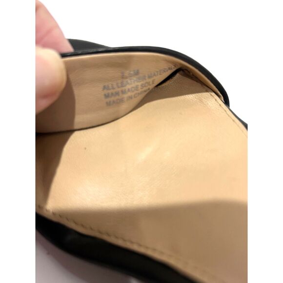 New Sz. 7.5 black leather Antonio Melanie ankle strap open toe wedge heel sandal - Picture 5 of 5